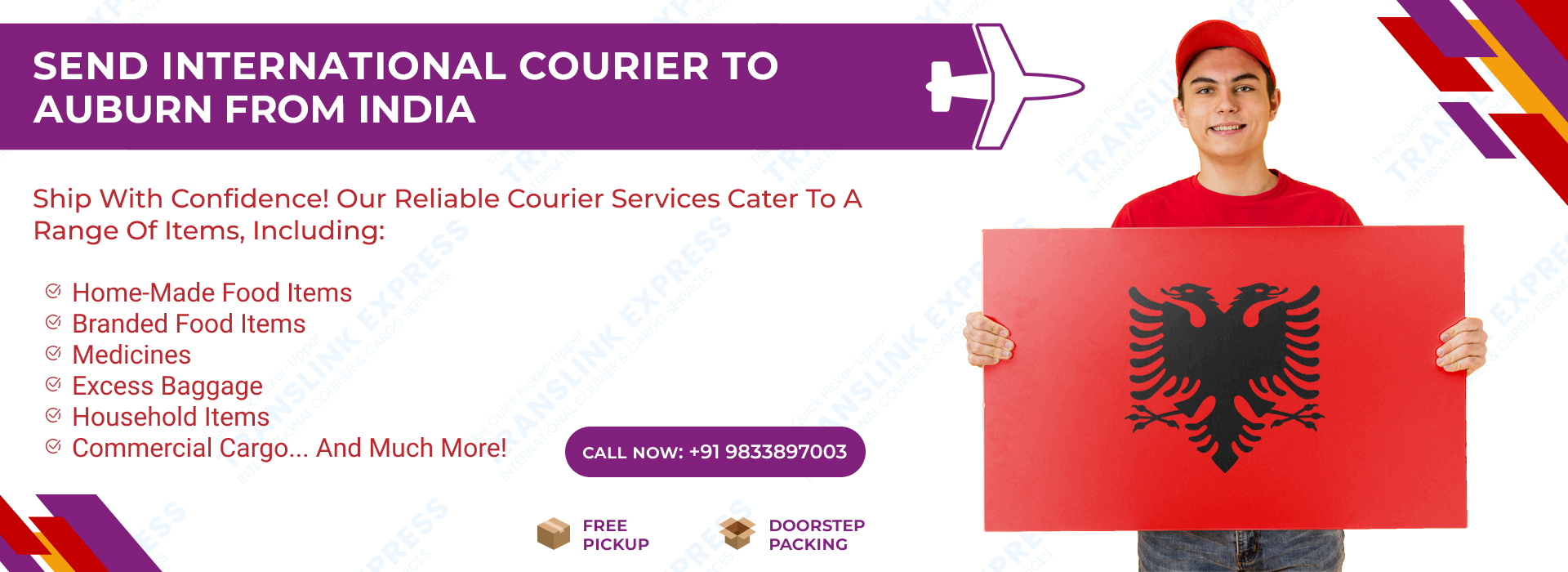 Courier to Auburn From India